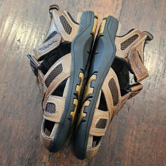 Thom McAn Men's Size 7 Sandals Fisherman Brown Leather Upper Gorpcore Rugged - Picture 8 of 9